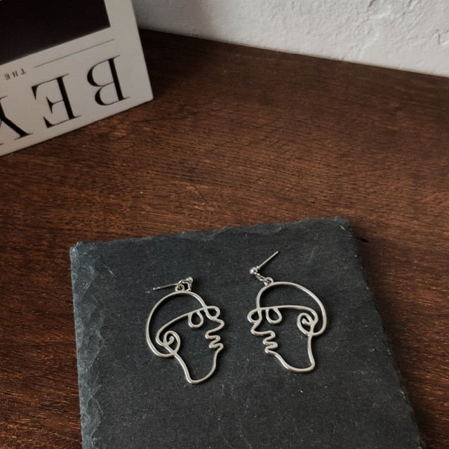 Punk Human Face Drop Earrings