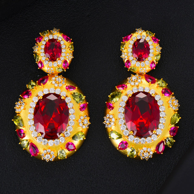 Fashion Luxury 3PC Bracelet Ring Earring Sets For Women