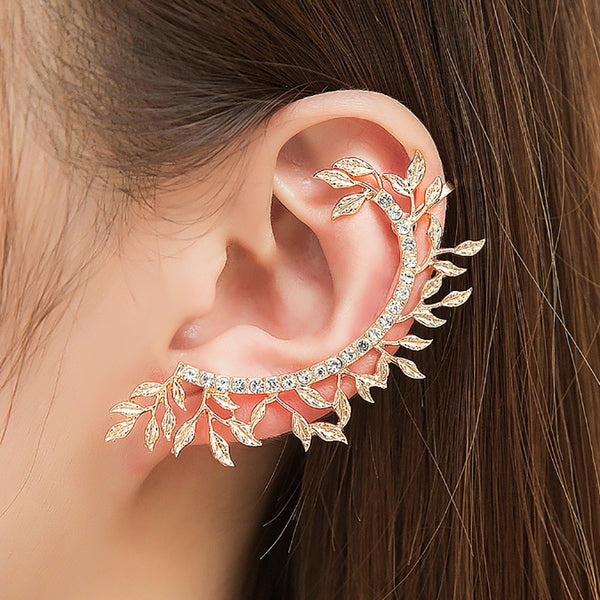 Pendientes de clip estilo punk gótico vintage con cristales y diamantes de imitación