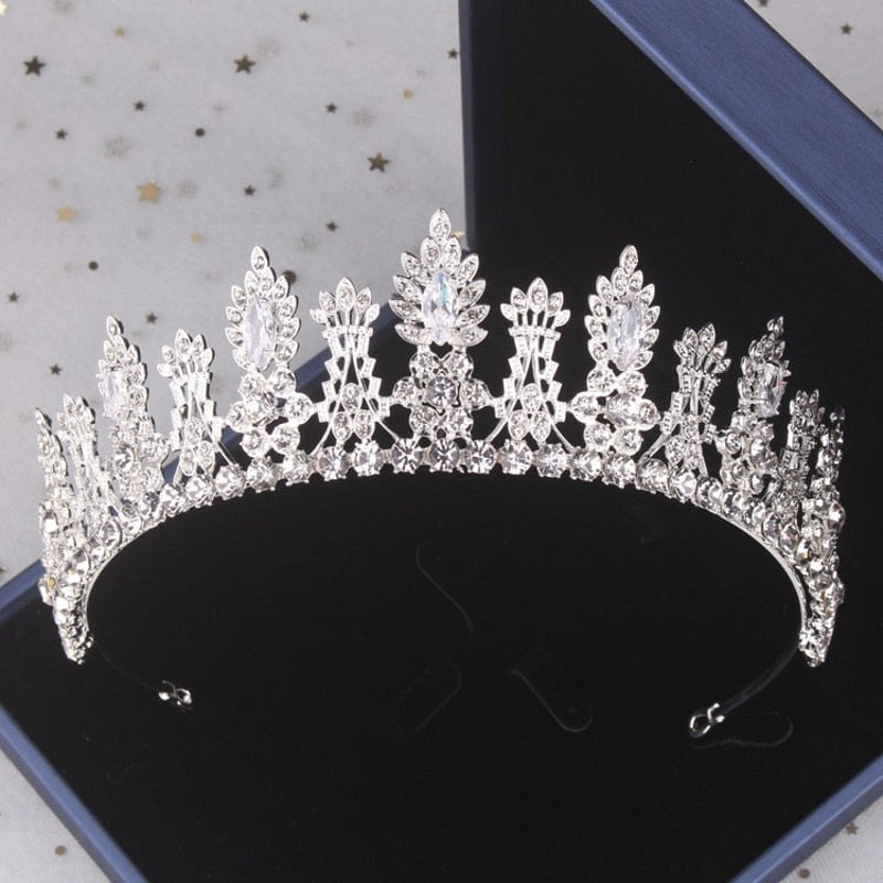 Baroque Luxury Rhinestone Floral Crystal Bridal Jewelry Sets