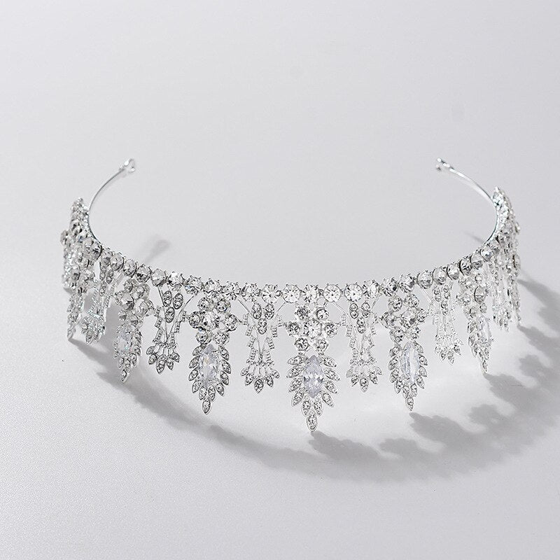 Baroque Luxury Rhinestone Floral Crystal Bridal Jewelry Sets