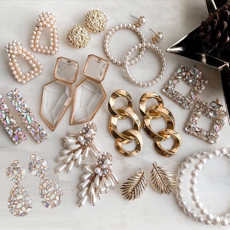 New ZA Crystal Drop Earrinigs For Women