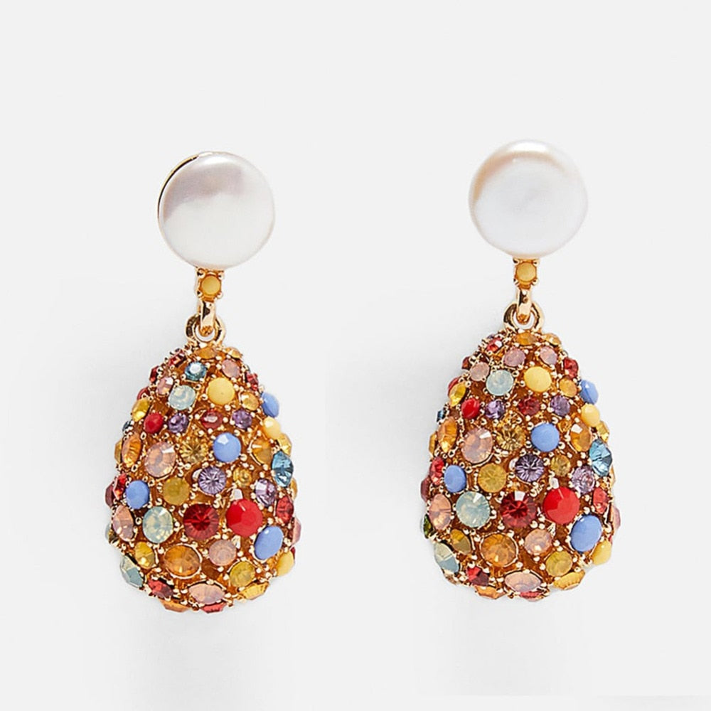 New ZA Crystal Drop Earrinigs For Women