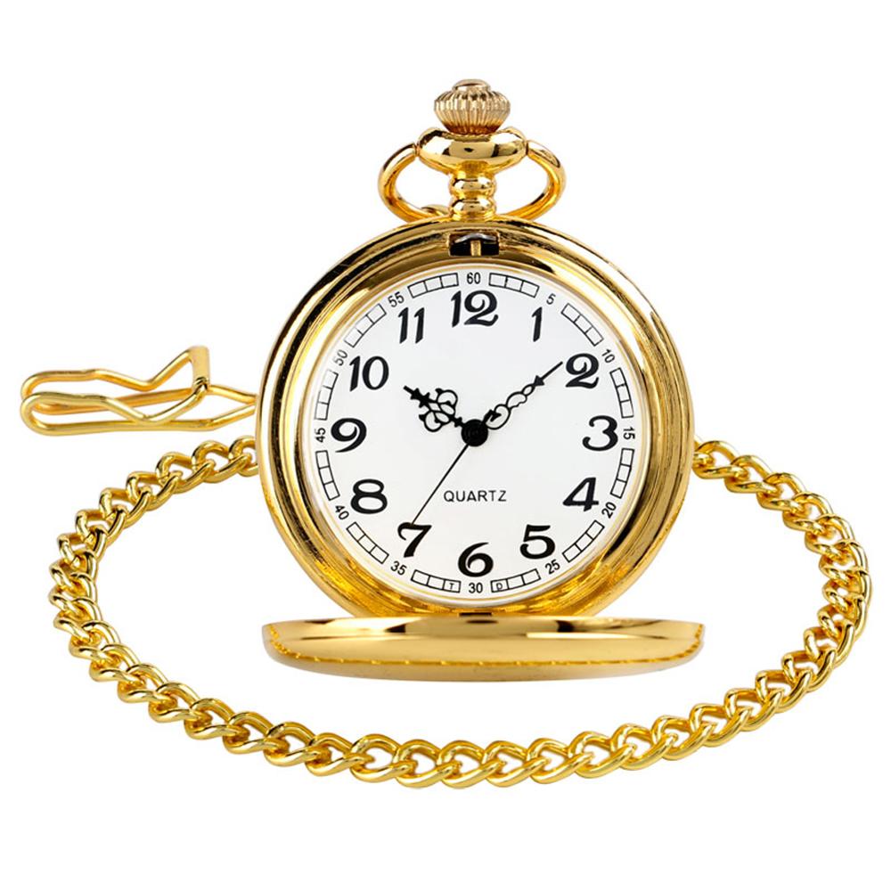 Black/Gold/Rose Golden/Silver Color Smooth Quartz Pocket Watches