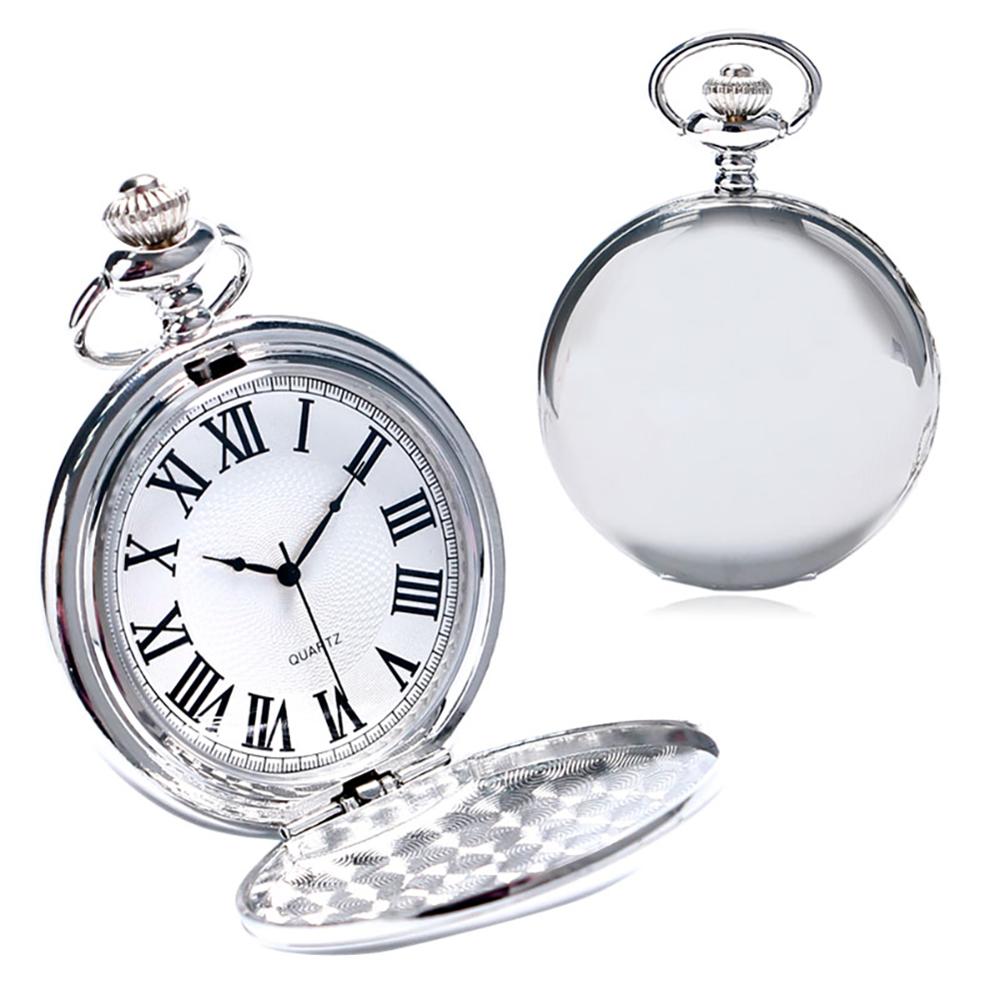 Black/Gold/Rose Golden/Silver Color Smooth Quartz Pocket Watches