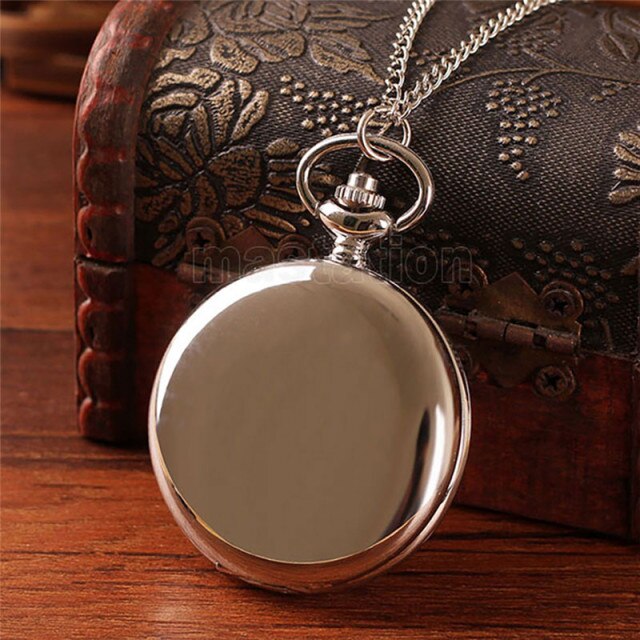 Black/Gold/Rose Golden/Silver Color Smooth Quartz Pocket Watches