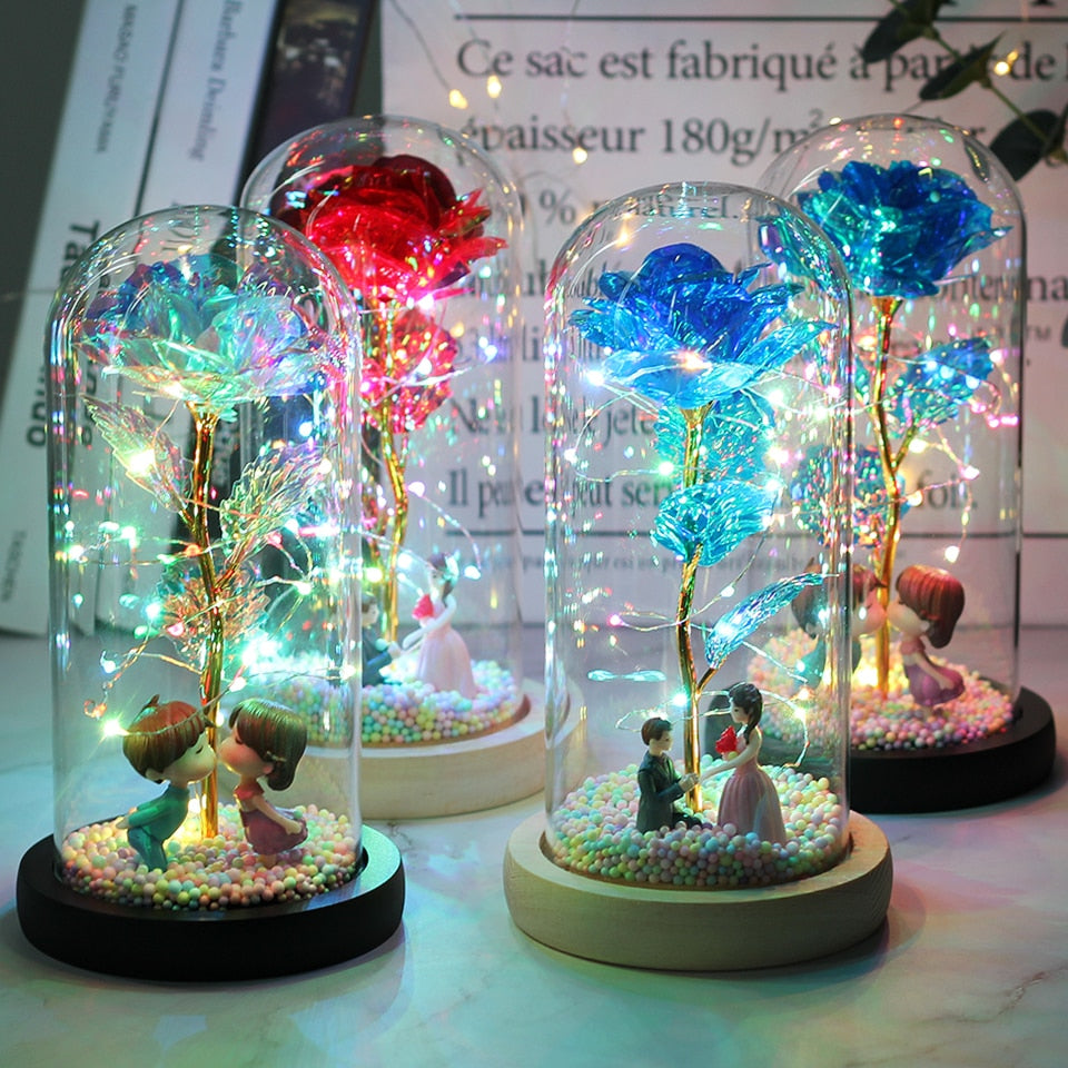 LED Enchanted Galaxy Rose Eternal 24K Gold Foil Flower