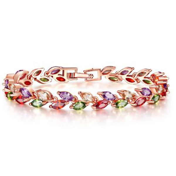 Pulsera de circonitas multicolores para mujer