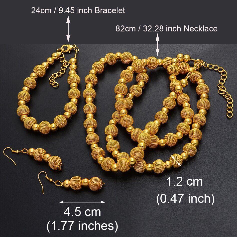 Fashion Gold Color Ball Earring Jewelry Party sets