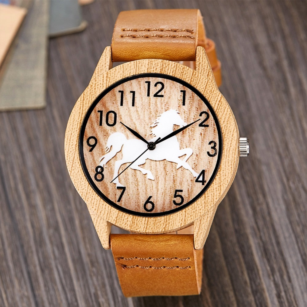 Couple Quartz Imitate Bamboo Wooden Watch