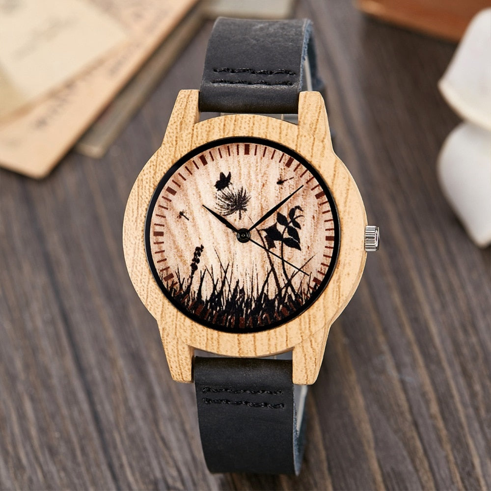 Couple Quartz Imitate Bamboo Wooden Watch