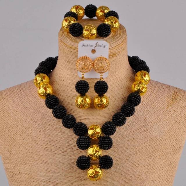 fuchsia pink costume necklace african jewelry set