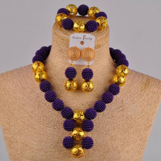 fuchsia pink costume necklace african jewelry set