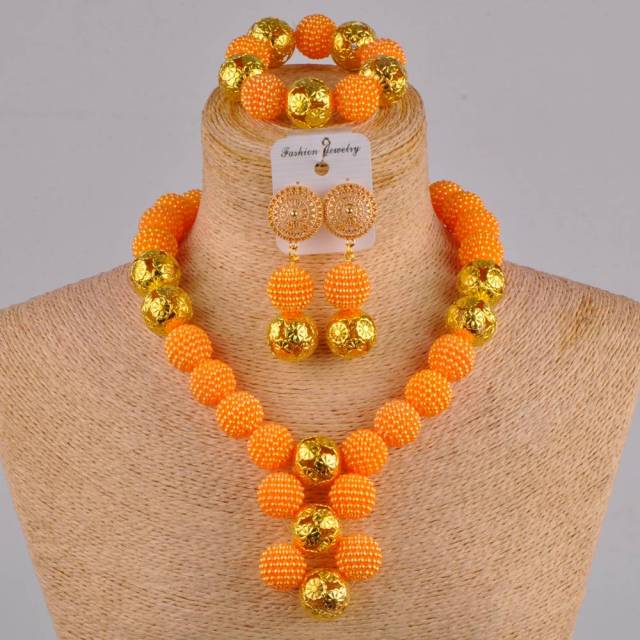 fuchsia pink costume necklace african jewelry set
