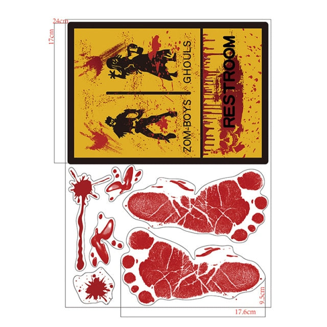 Horrible Halloween Bloody Handprint stickers