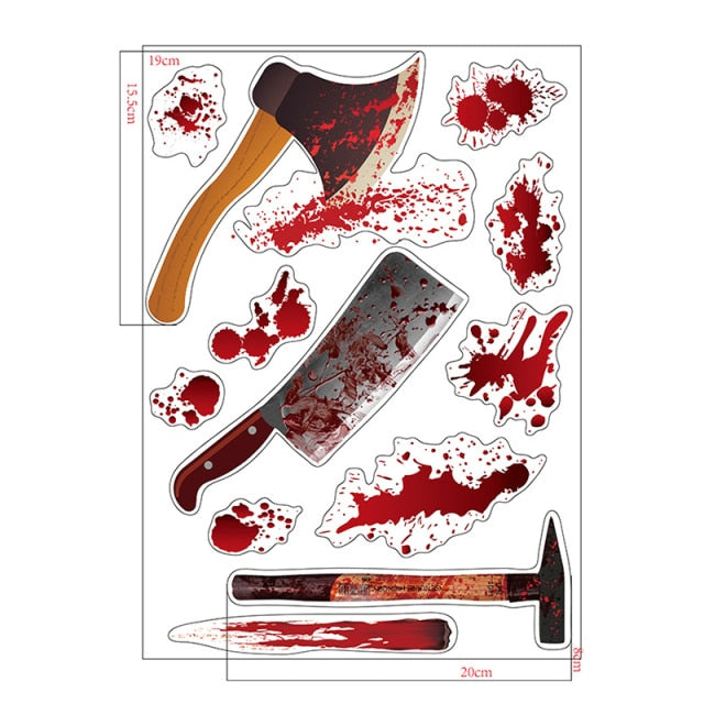 Horrible Halloween Bloody Handprint stickers