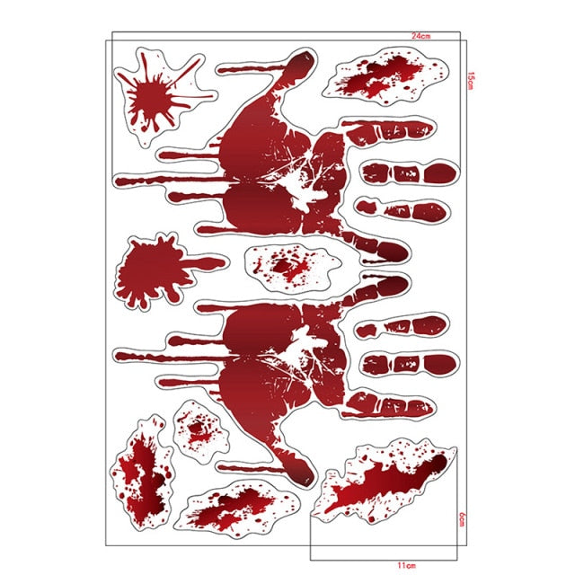 Horrible Halloween Bloody Handprint stickers