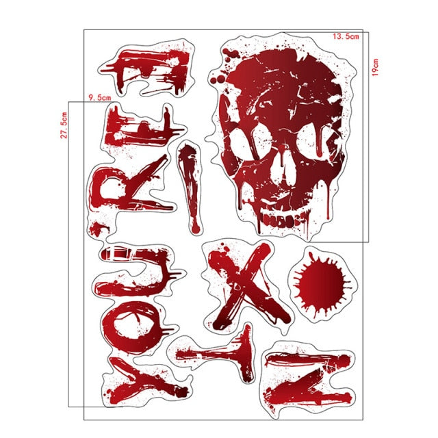 Horrible Halloween Bloody Handprint stickers