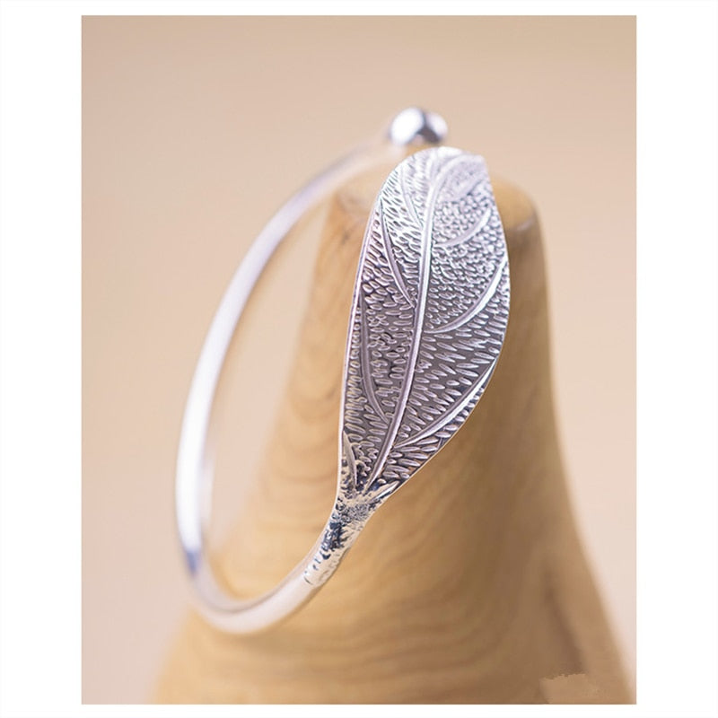 Silver Plated Leaf Charm Bracelets & Bangles For Women