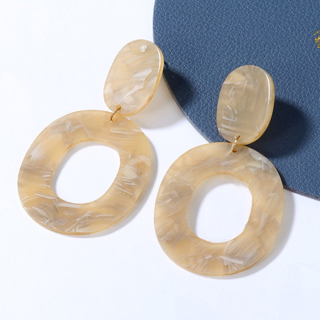 Geometric Acrylic Fashion Statement Drop Earrings