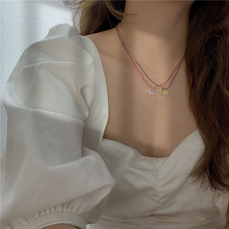 Sweet Cute Color Acrylic Butterfly Flower Pendant