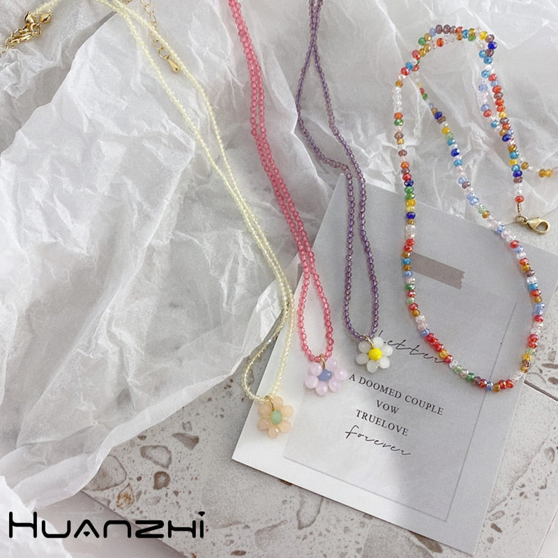 Sweet Cute Color Acrylic Butterfly Flower Pendant