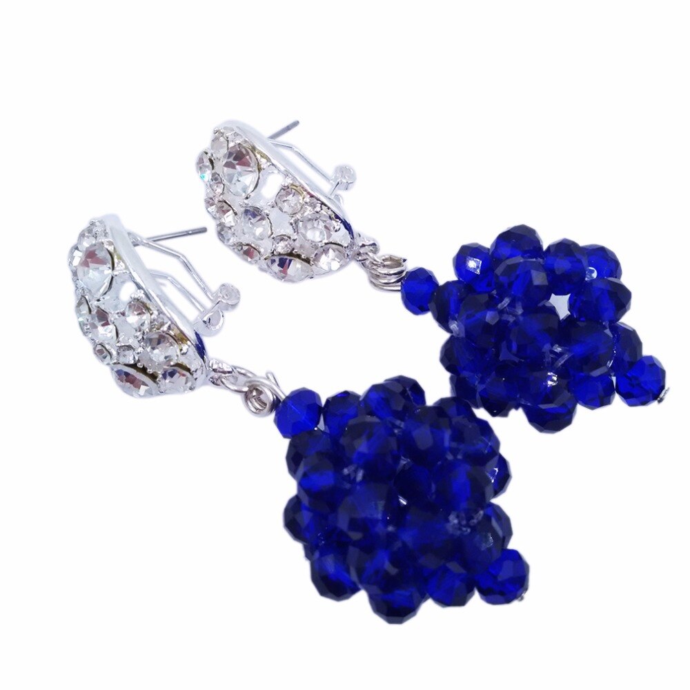 Royal Blue Transparent Crystal Beaded Jewelry Set