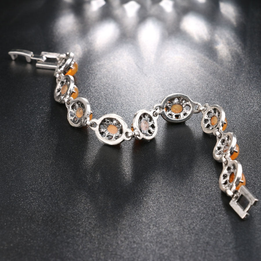 New Blue Opal Bracelet Vintage Crystal Bracelets