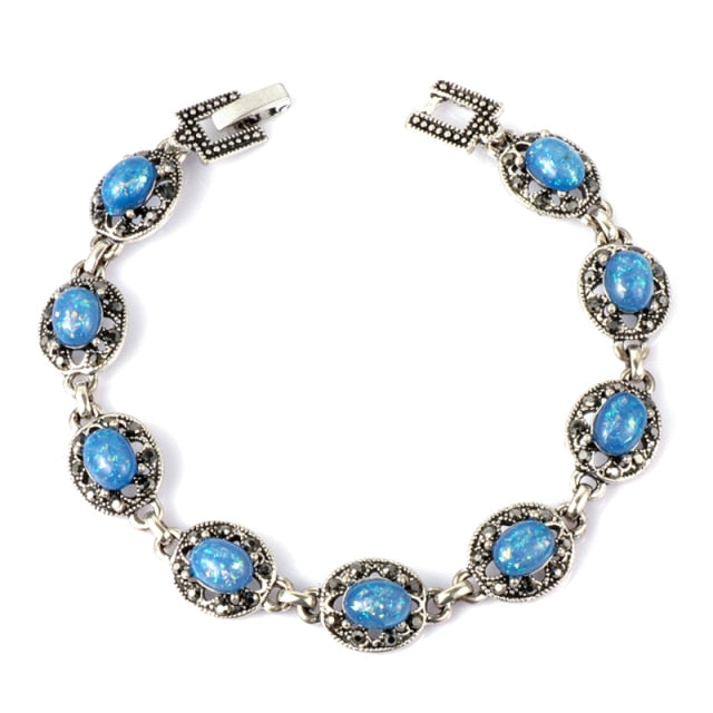 New Blue Opal Bracelet Vintage Crystal Bracelets