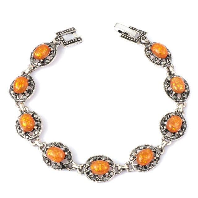 New Blue Opal Bracelet Vintage Crystal Bracelets