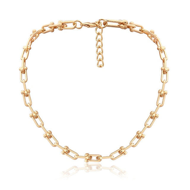 Punk Lock Choker Necklace Pendant