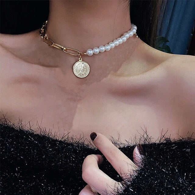 New Trendy Metal Ball Coin Cross Pendant