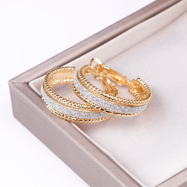 Gold color Small hoop Earrings for women