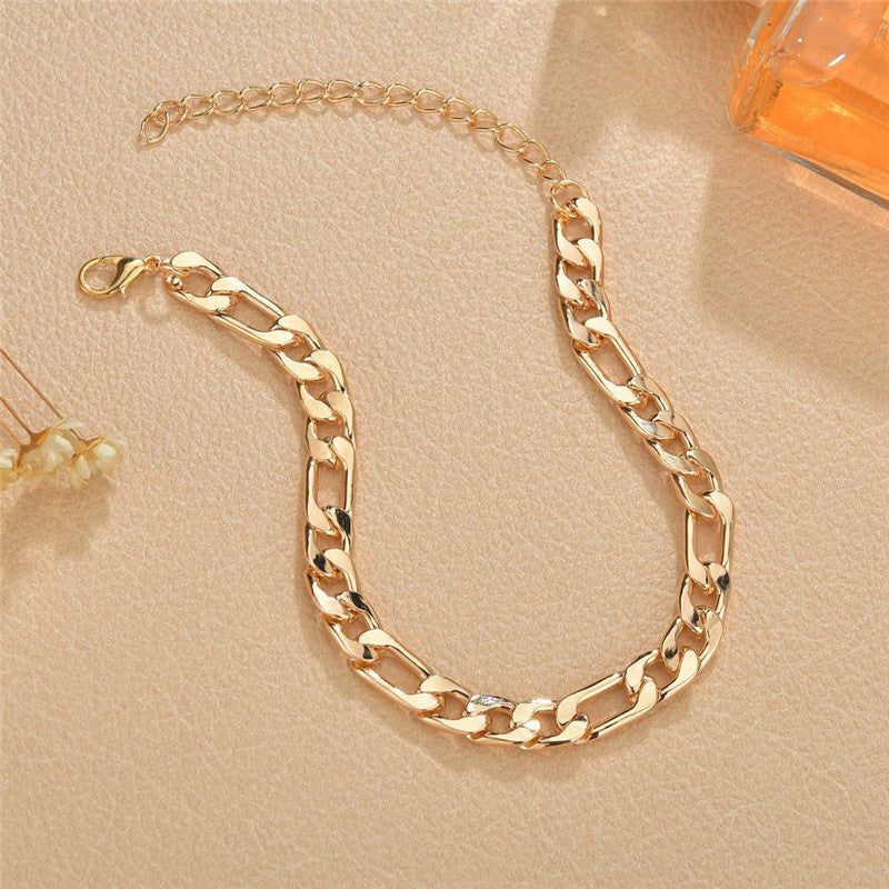 Punk Style Gold Cuban Chain Anklets For Women