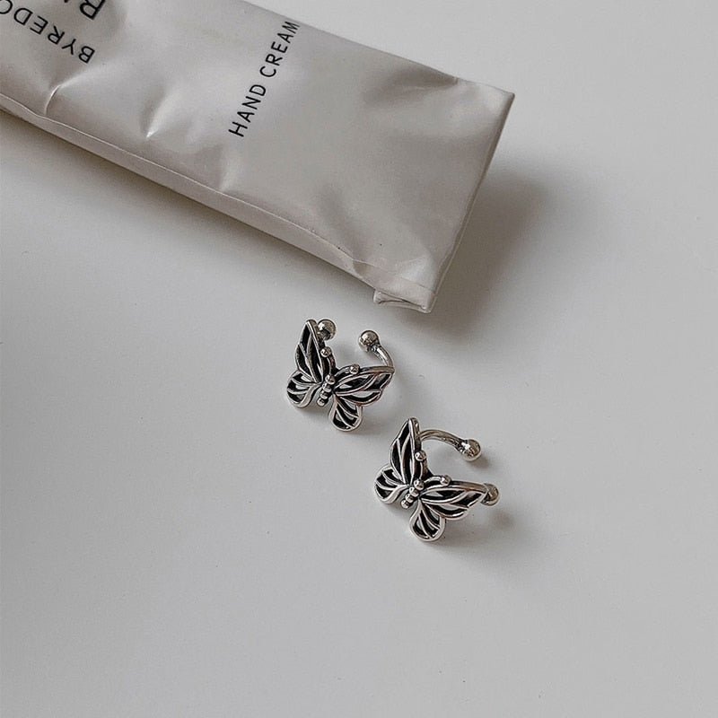 New Fashion Vintage Metal Hollow Butterfly Ear Clips