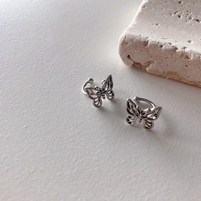 New Fashion Vintage Metal Hollow Butterfly Ear Clips