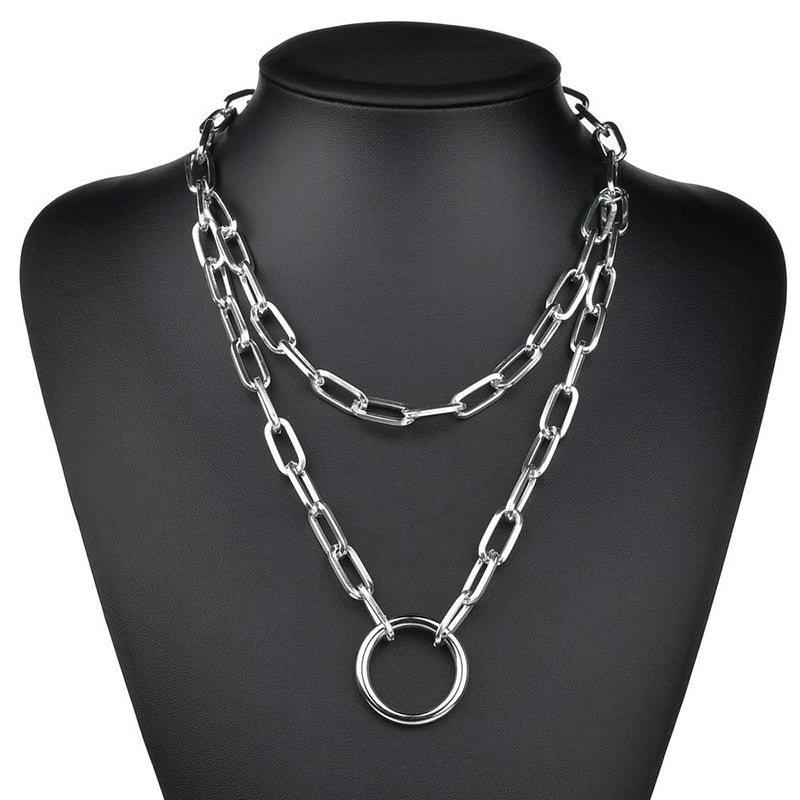 Cute Simple Chain Link Lock Necklace Pendant