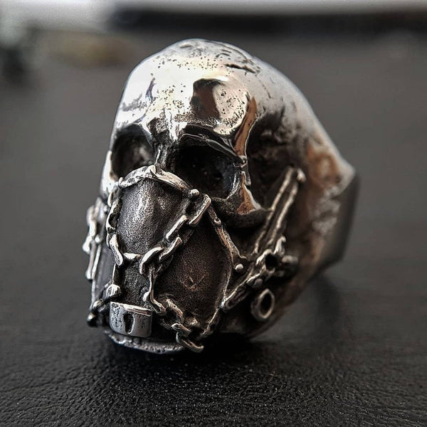 Fashion Silver Color 316L Stainless Steel Skull Ring Gothic Biker illuminati Rings