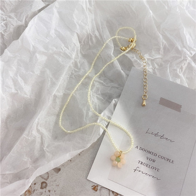 Sweet Cute Color Acrylic Butterfly Flower Pendant