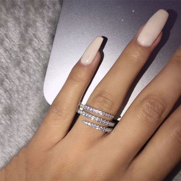 Anillos de cristal de varios niveles para mujer
