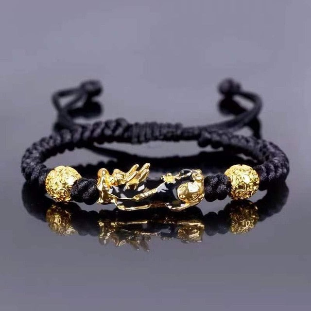 Buddhism Feng Shui Obsidian Stone Beads Bracelet Men Women