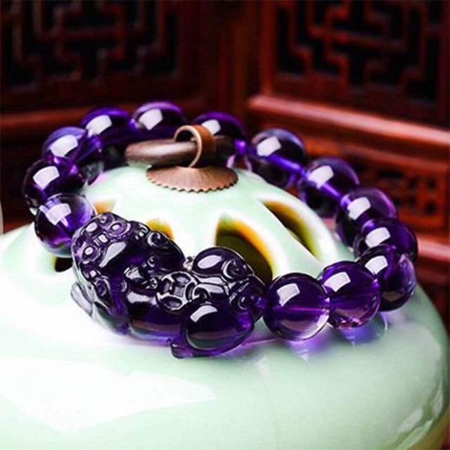 Buddhism Feng Shui Obsidian Stone Beads Bracelet Men Women