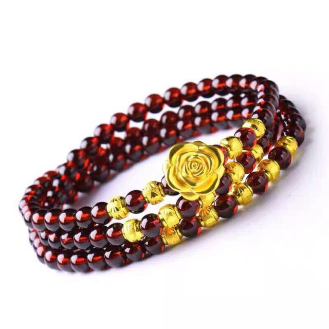 Buddhism Feng Shui Obsidian Stone Beads Bracelet Men Women