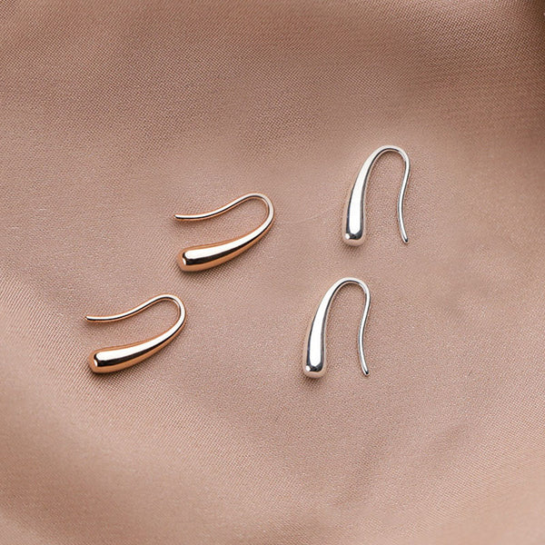 Personality Water Drop Silver Rose Gold Earrings
