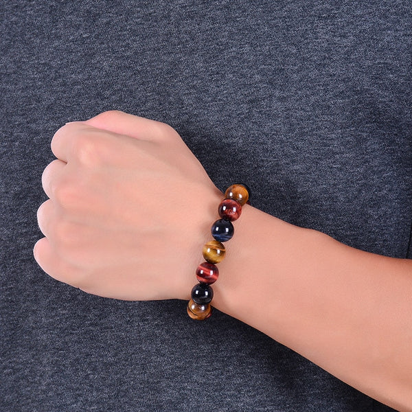 colorful Tiger eyes Beads Bracelet Men
