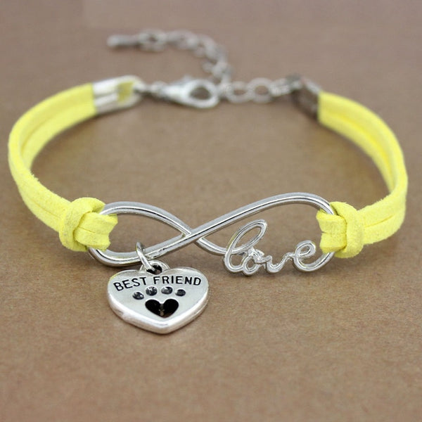Pulseras con dijes de amor infinito de unicornio
