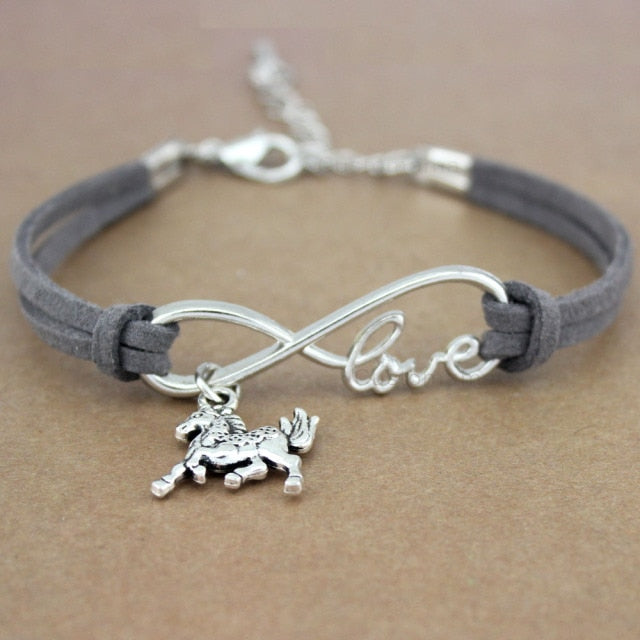 Unicorn  Animal Infinity Love Charm Bracelets