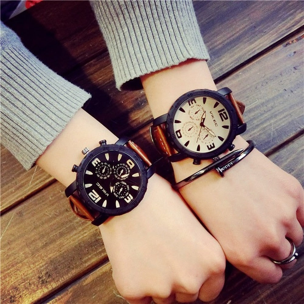Luxury sport leather Simple Popular Waterproof Watch