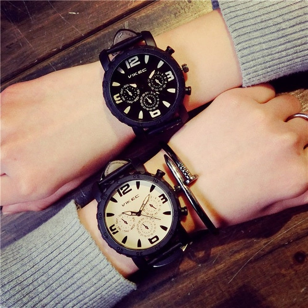 Luxury sport leather Simple Popular Waterproof Watch