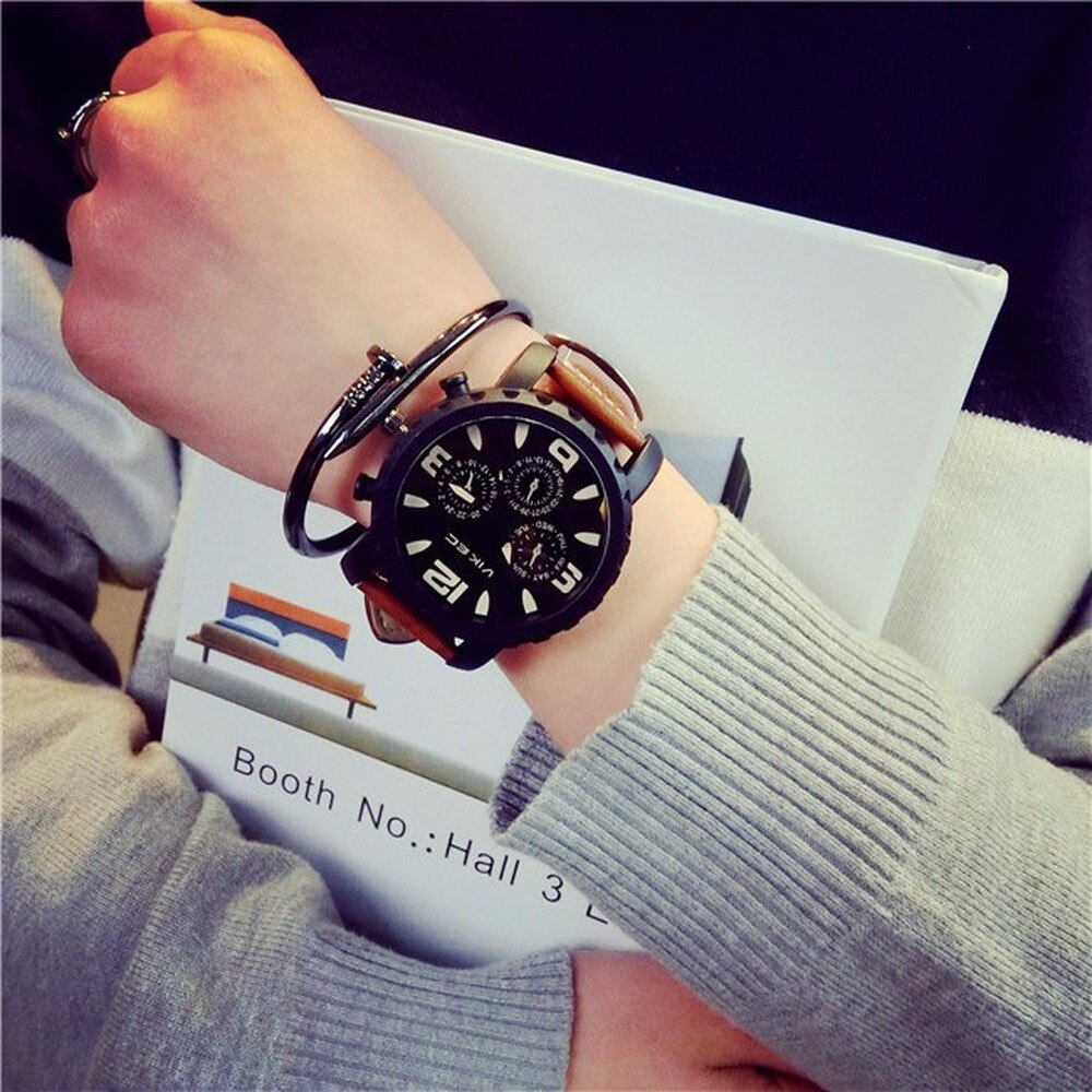 Luxury sport leather Simple Popular Waterproof Watch